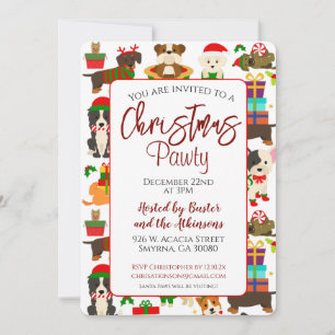 Julfesten hund Jul Pawty Inbjudningar