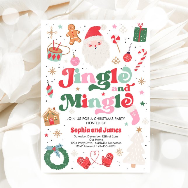 Julfesten Jingle och Mingle jul Party Inbjudningar (Skapare uppladdad)