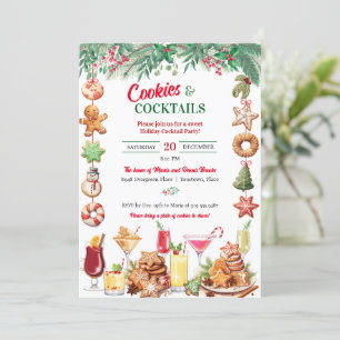 Julfesten Julkookies och Cocktails Inbjudningar