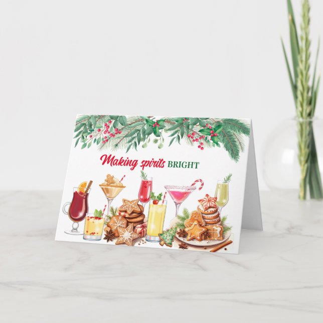 Julfesten Julkookies och Cocktails Tack Kort (Framsida)