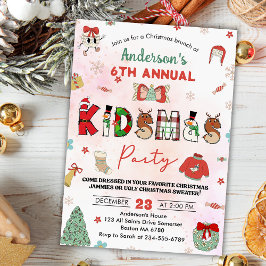 Julfesten Kidsmas Jul Födelsedagsfest Inbjudningar