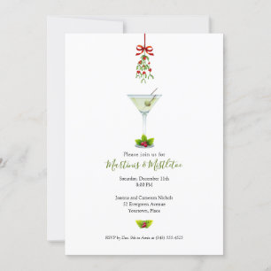 Julfesten Martinis och Mistletoe-jul Inbjudningar