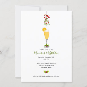Julfesten Mimosas och Mistletoe Jul Inbjudningar