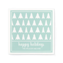 Julfesten Mint Grönt White Träd Mönster Namn