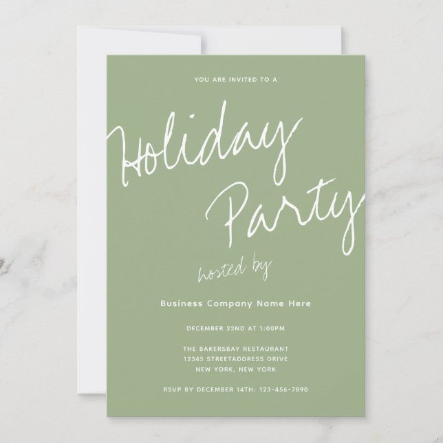 Julfesten Modern Minimalist Company Typography Inbjudningar (Framsida)