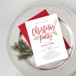 Julfesten Modern Push Script-jul Inbjudningar