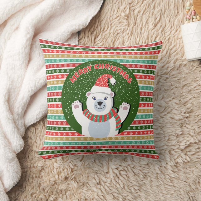 Julfesten mönster med Nalle Kudde (Filt)