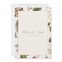 Julfesten Pinecone Spara datumkortet