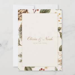 Julfesten Pinecone Spara datumkortet Meddelande