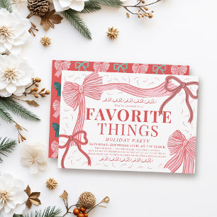 Julfesten Red & Rosa Bows Favorite Sak Inbjudningar