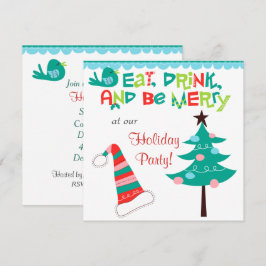 Julfesten Retro Be Merry Typography Inbjudningar