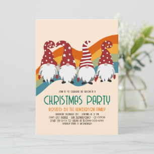 Julfesten Retro Groovy jul Gnomes Inbjudningar