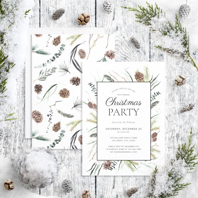 Julfesten Rustic Eucalyptus Dusty Winter Inbjudningar (Skapare uppladdad)