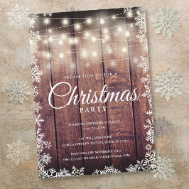 Julfesten Rustic Wood String Ljus jul Inbjudningar