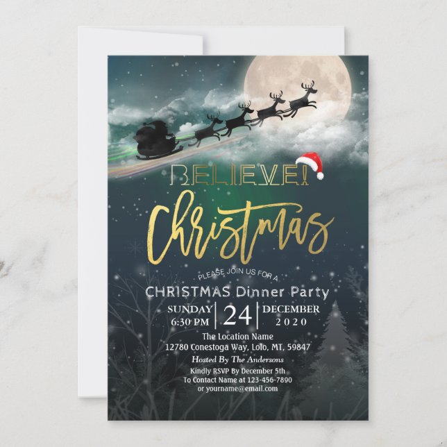 Julfesten Santa Hat Reindeer Sleigh (Framsida)