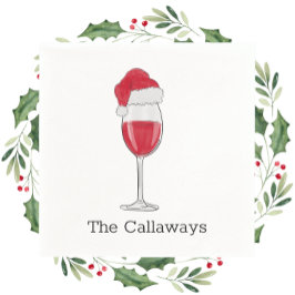 Julfesten Santa Hat Vin Glass Personlig Pappersservett