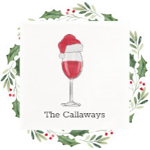 Julfesten Santa Hat Vin Glass Personlig