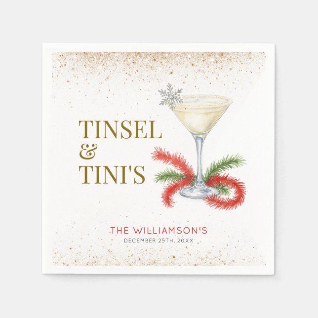 Julfesten Tinsel och Tinis jul Pappersservett (Framsidan)
