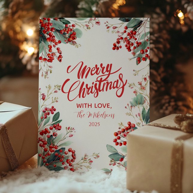 Julfesten Vinter Foliage Julkort (Skapare uppladdad)