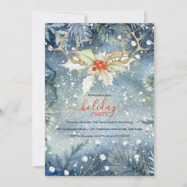 Julfesten Vinter Woodland jul Inbjudningar
