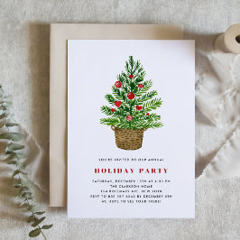 Julfesten Watercolor Julgran Inbjudningar
