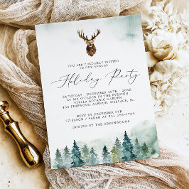 Julfesten Winter Forest Gräs Träd Inbjudningar