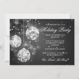 julfestens inbjudan Sparkling Baubles Black