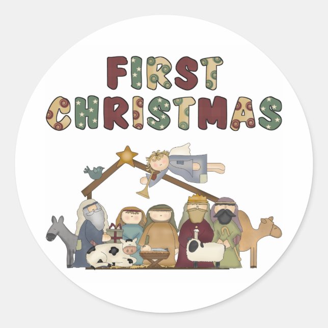 Julfester Runt Klistermärke (Framsida)