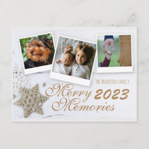 Julfester Rustic Snowflake & Foton Helg Vykort