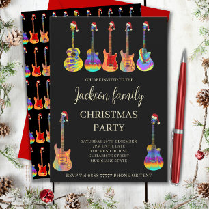 Julfestfirande för familjen med musiktema-inbjudan inbjudningar