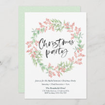 Julfestinbjudan | blommigt Hjärt andedräkt