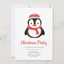 Julfestinbjudan | Cute Penguin Inbjudningar