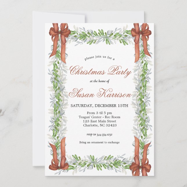 Julfestinbjudan kopparbröd inbjudningar (Framsida)