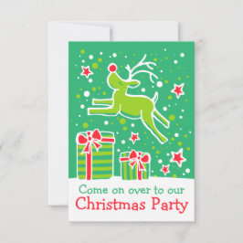 Julfestinbjudan renar grönt röd inbjudningar