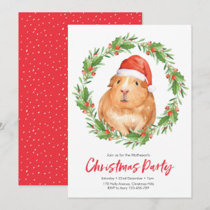 Julfestinbjudan   Söt hamsterkrans Inbjudningar