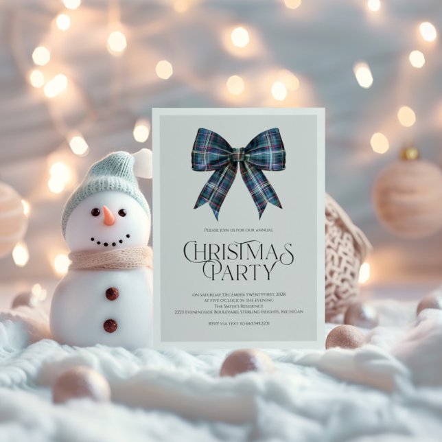 Julfestinbjudan till elegantens maringrupp med Bow Julkort (Skapare uppladdad)