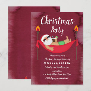 Julfestinbjudan till jultomten Santa Hammock Inbjudningar