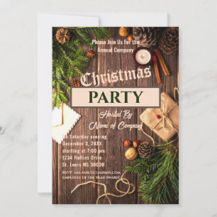Julfestinbjudan till Rustic Greenery Company Inbjudningar