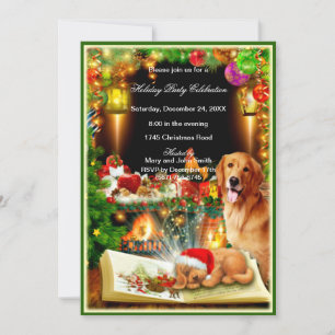 Julfestinbjudan till Santa Hund Inbjudningar