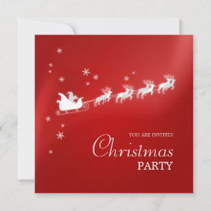 Julfestinbjudan till Santa Sleigh Reindeer Inbjudningar