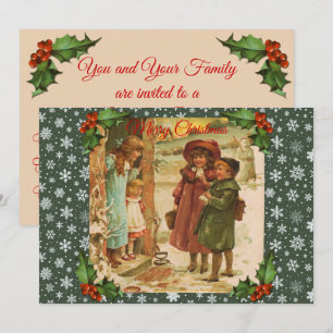 Julfestinbjudan till Victorian Children Inbjudningar