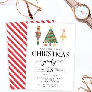 Julfestinbjudan till Watercolor nutcracker Inbjudningar