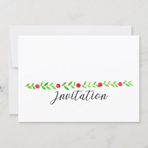 Julfestinbjudan, vattenfärgsjul jul inbjudningar