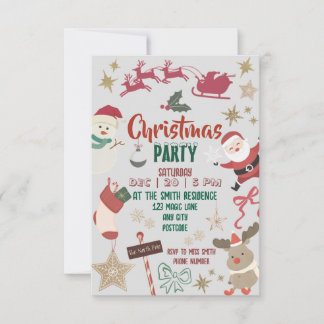 Julfestinladning för barn och familjer inbjudningar