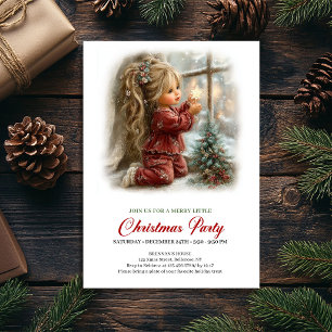 Julfestinladning Vintage Vinterscen Mysig Inbjudningar