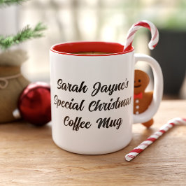 Julfestiv Cheer Modern Typografi Två-Tonad Mugg
