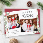 Julfestivalen Grey och Berries 2 Photo Julkort<br><div class="desc">Skicka ditt önskemål/meddelande till jul med det här botaniska fotoportet Winter Mistletoe som har Watercolor Blommigt och Berries med lite Guld Confetti för att belysa ditt hälsning-budskap. (1) Om du vill göra ytterligare anpassningar klickar du på länken "anpassa ytterligare" och användor verktyg som är utformat för att ändra mallen. (2)...</div>