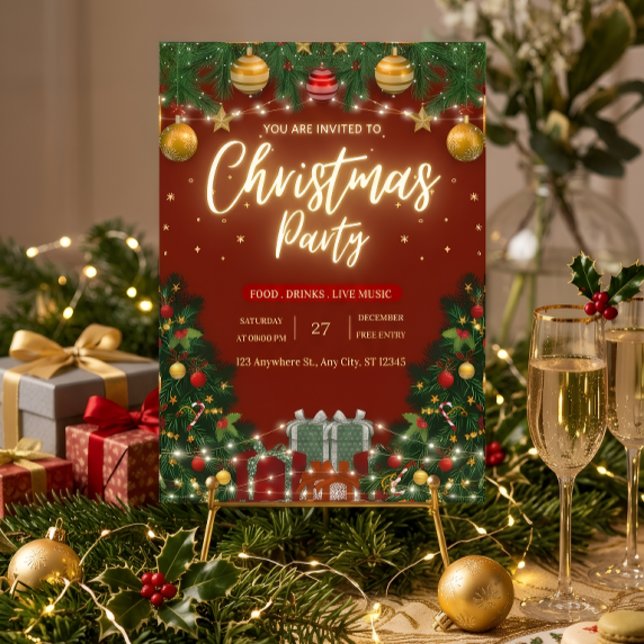 Julfestlig inbjudan till julfest (Skapare uppladdad)