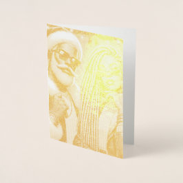 Julfestlig Tomte Folierat Kort