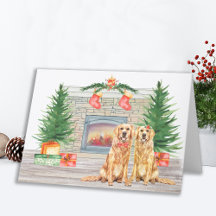 Julficka i Hund Golden Retriever Cute